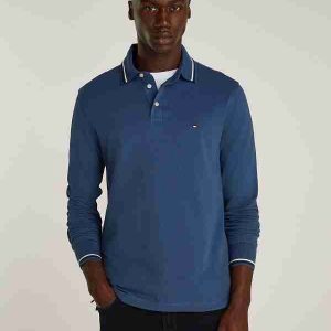 Polo ajusté TH à manches longues et liseré 05N5