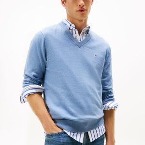 Pull TH à col en V avec cachemire 065T