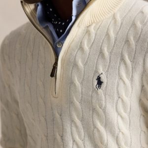Pull à torsades RALPH LAUREN en laine et cachemire 06BL