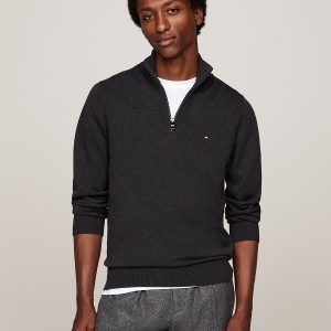 Pull zippé TH avec cachemire à col cheminée 05NP