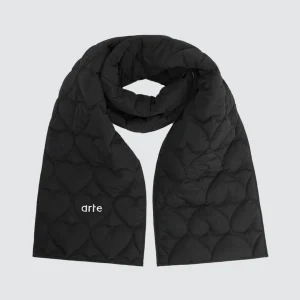 Padded Heart Scarf Black