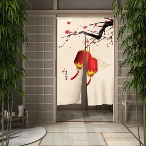 Noren traditionnel lanternes rouges