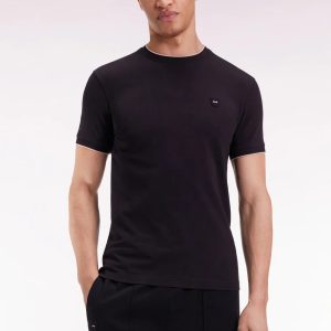 T-shirt à manches courtes EDEN PARK en coton stretch noir 069N