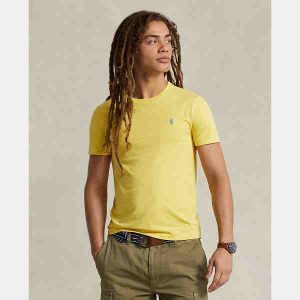 T-shirt jaune col rond jersey coupe ajustée RALPH LAUREN 05CE