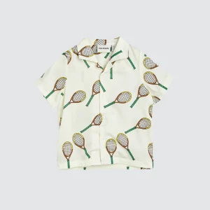 Tennis AOP Woven SS Shirt Off White
