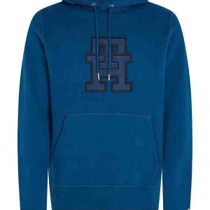 Sweat à capuche à monogramme TH appliqué 054B