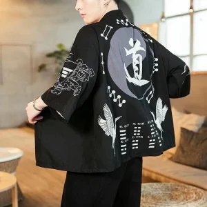 Veste Kimono Haori homme Kumo
