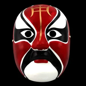 Masque théâtre japonais rouge