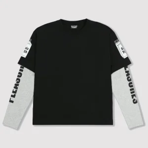 Becuz Layered Long Sleeve Black / Grey