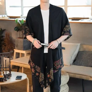 Veste longue Kimono homme – floral