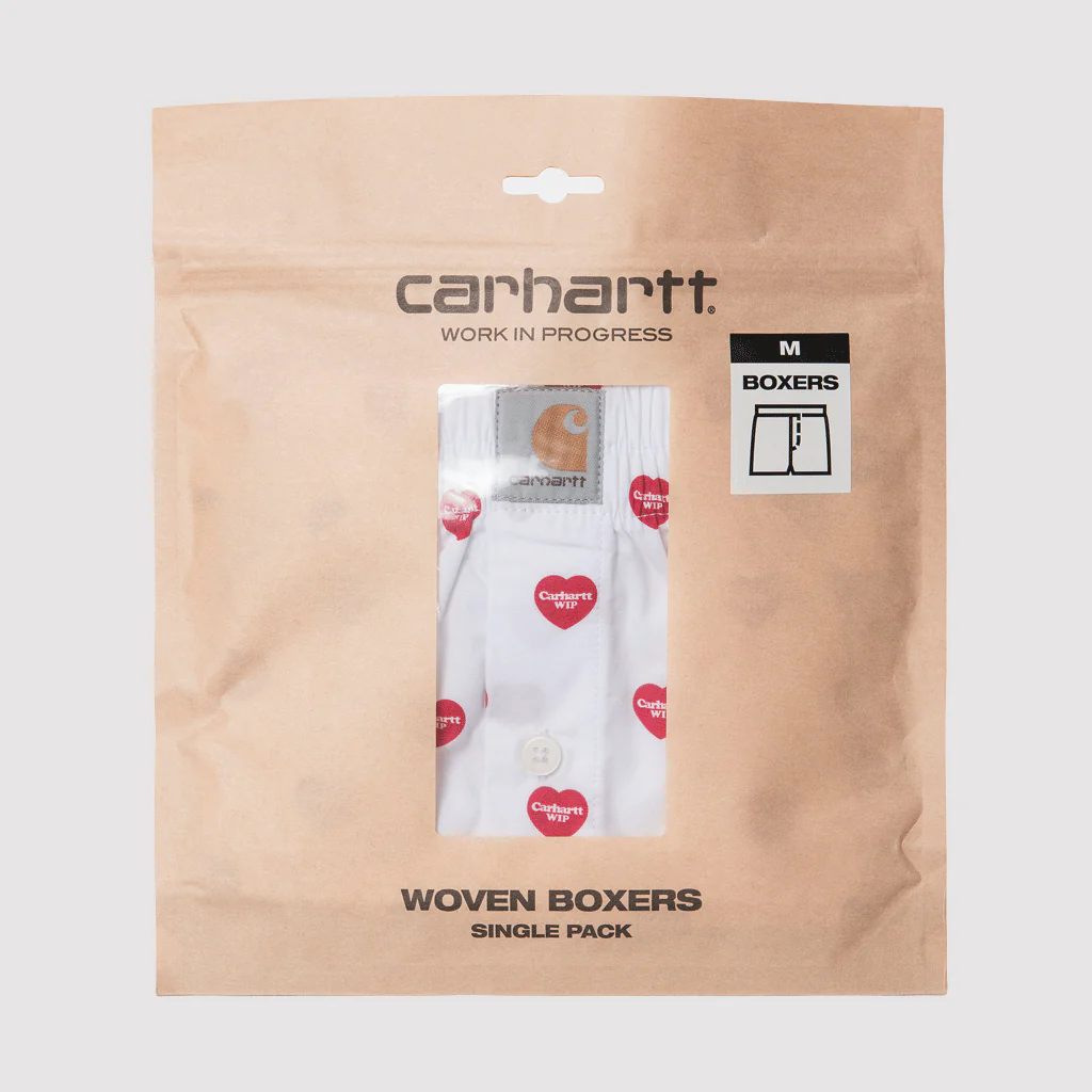 Cotton Boxer Heart Print White – Image 3