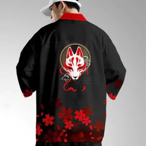 Veste kimono Haori homme Kitsune
