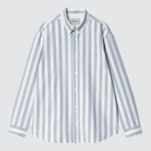 L/S Dillion Shirt Stripe Bleach / White