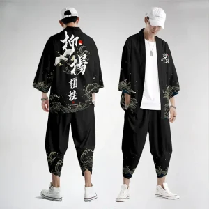 Ensemble veste kimono et pantalon homme nami