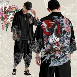 Ensemble japonais pour homme Hannya