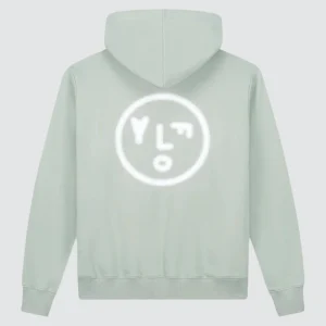 Pixelated Face Hoodie Pale Green