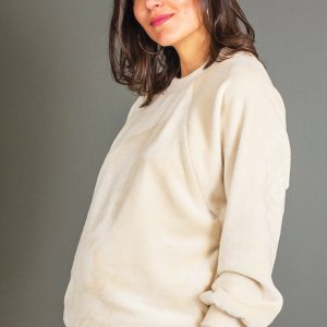 Pull fausse fourrure Ecru