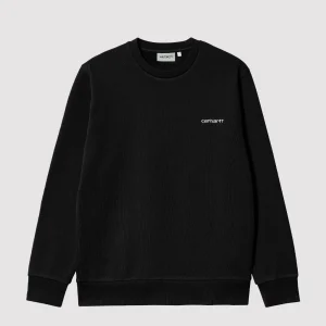 Script Embroidery Sweat Black / White